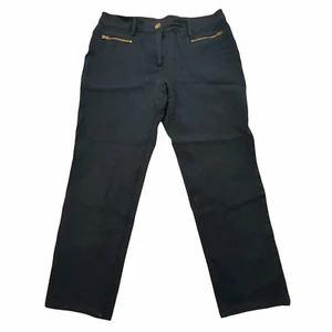 Chico's Jeans Women's Size 0.5 Black So Slimming Ankle Gold Zippered Pockets - Picture 1 of 12