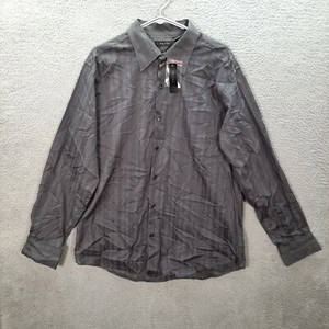 J Ferrar Shirt Adult Extra Large Gray Striped Preppy Normcore Classiccore - Picture 1 of 10