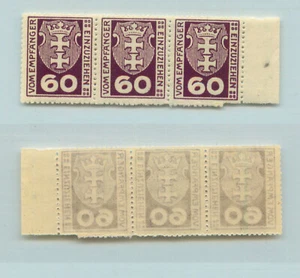 Danzig 192 SC J4 MNH wmk 108 strip of 3 . rtb3769 - Picture 1 of 1