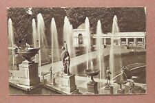 Peterhof Fountains nude man Grand Palace. Russian USSR Mezzotint Postcard 1920s⛲