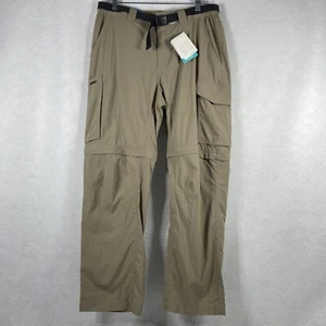 Columbia Pants Men’s 34x30 Tan Silver Ridge Convertible Omni Shade Nylon New - Picture 1 of 12