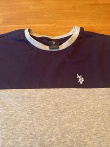 U.S. Polo Assn. Navy & Gray Classic T Shirt Long Sleeve Mens SZ Small - Picture 1 of 7