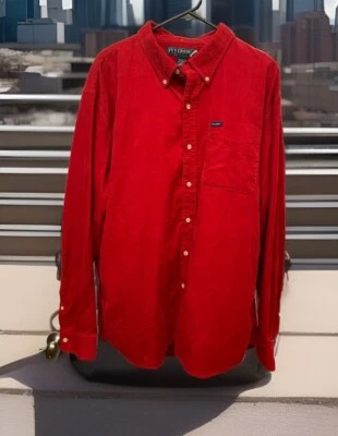 IVY CREW EXPLORER Size XXL Red Corduroy LS Shirt Chest Pocket 50” x 37” NEW - Image 1 of 2