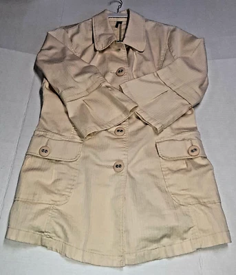 Ambition Jacket Women's XL Ivory Cream Color 3/4 Sleeve Pockets Buttons - Image 1 of 4
