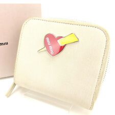 miumiu Wallet Purse Bifold White Woman Authentic Used Y711