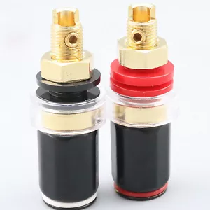 4pieces Latón chapado en oro 4MM Banana Plug Terminal Binding Post para amplificador de altavoces - Imagen 1 de 6