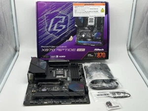 ASRock X870 RIPTIDE WIFI AM5 AMD X870 SATA 6Gb/s ATX Motherboard READ/FOR PARTS - Afbeelding 1 van 9