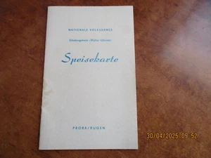 DDR Speisekarte NVA Erholungsheim "Walter Ulbricht" Prora Rügen - Bild 1 von 5
