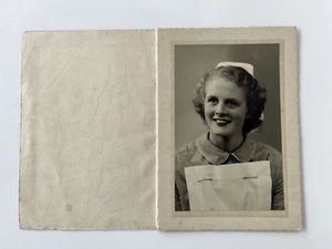 WW2 Era Female Nurse In Uniform Real Photograph Photo Smiling - Picture 1 of 10