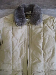 Eddie Bauer authentic vintage tan beige quilted parka ski jacket Medium - Picture 1 of 8