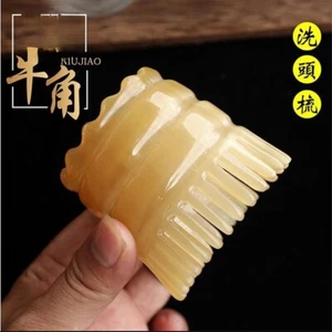 Cepillo de champú redondo de cuerno de buey cepillo de masaje para ducha peine para cabello de cuero cabelludo peine saludable - Imagen 1 de 6