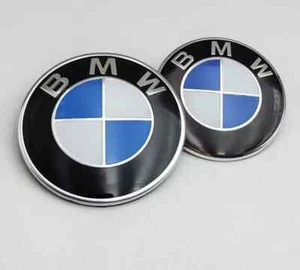 2x 82mm BMW Emblem Motorhaube Heckklappe 8132375 E60 E61 F10 F11 Blau Weiß Blue - Picture 1 of 3