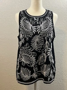 NWT Loft Womens Size Small Embroidered Shell Sleeveless Tank Blouse - Picture 1 of 9