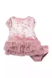 BCBGirls Baby Mädchen Kleinkind Stufen Samt Kleid Set 24 Monate 2T Rosa - Bild 1 von 2