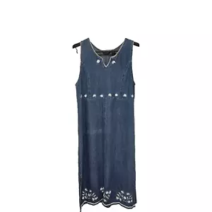 Agapo VIntage Denim bestickt ärmellos Kleid Pullover Größe M Classiccore - Bild 1 von 16