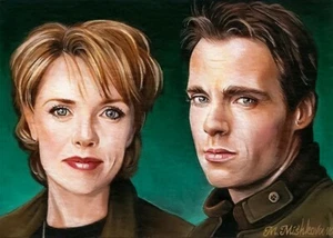 Tarjeta de boceto LE ACEO IMPRESIÓN SG-1 Stargate Daniel Jackson Sam Carter M. Mishkova - Imagen 1 de 1