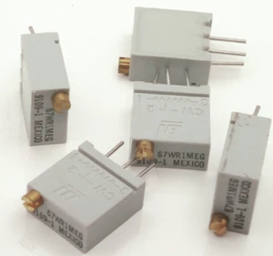Beckman Trimmer Resistor 1M 1Meg PTH Multi-Turn Potentiometer 67WR1M Pack 5 Pk5 - Picture 1 of 4