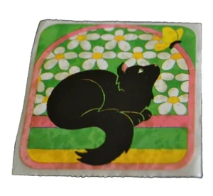 Illuminations THE ANIMAL PARADE Sticker BLACK CAT BUTTERFLY RARE 1 Vintage 1983 - Picture 1 of 2