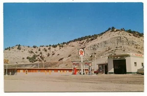 Skyview Motel Cafe Texaco Station anni 50 Utah Hiway 50 e 6 Spanish Fork Canyon - Foto 1 di 2