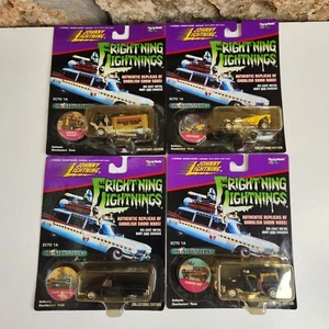 Johnny Lightning Frightning Lightning Ecto-1A Lot of 4 Cars Halloween Elvira Etc - Picture 1 of 10