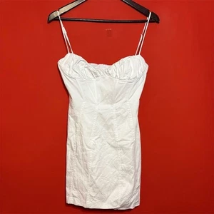 Zara Women's White Sweetheart Neck Mini Dress Size M - Picture 1 of 6