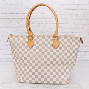 Bolso de Mano Louis Vuitton Saleya MM Damier Azul Blanco Hombro Hobo Cuero Cartera A2518 - Imagen 1 de 13