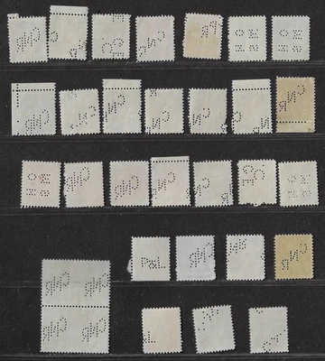 Canada Perforated Stamps — Lot of 30 — Various Issues — Ref. 1918 - Image 1 of 2