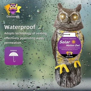 Solar Owl with Glowing Eyes, Rotating Head, Hoot Sound, Motion Detector and S... - Picture 1 of 6