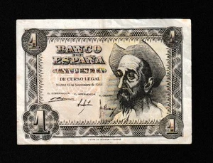 BANCONOTA 1 PESETA BANCO DE ESPANA 1951 RITIRATA CIRCOLATA IN BUONE CONDIZIONI - Foto 1 di 2
