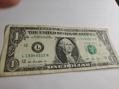 $1 Birthday Federal Reserve Note February 12th 1934 L19340212N - Image 1 of 3