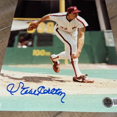 Steve Carlton Autographed Signed 8x10 Photograph BAS Beckett Authenticated - Image 1 of 4