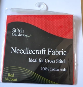 Tessuto punto croce Stitch Garden Aida numero 14 rosso 30 cm x 45 cm - Foto 1 di 2