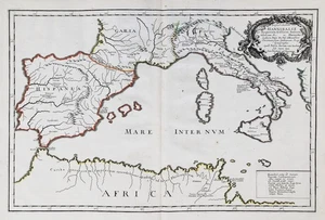 Spedizione Annibale Italia Italia Spagna Francia mappa mappa carta Sanson Duval 1650 - Foto 1 di 1
