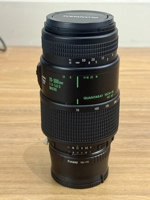 Quantaray Tech-10 70-300 mm F/4-5,6 D lente macro Nikon F fotografía adaptador NK-FE Foto 1 de 4