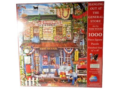 New Sealed 1000 Piece SunsOut Puzzle Hanging Out At The General Store - Image 1 of 2