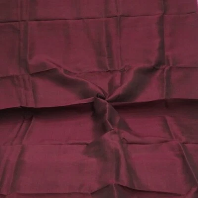Vintage Burgundy 100%Pure Silk Handloom Sari Remnant 4YD Craft Fabric Silk Scrap - Image 1 of 4