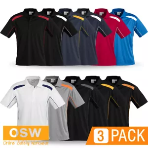 3 x Mens United Short Sleeve Loose Pocket Wicking Polo Shirt P244MS - Picture 1 of 25