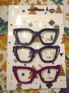 VINCE CAMUTO 3-PK PREMIUM READING GLASSES COLLECTION READERS 3.00 NEW AUTHENTIC - Picture 1 of 3