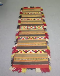 Vintage Mediterranean Moroccan Wool Hand Woven Kilim 20" x 66" Handmade rug - Picture 1 of 6