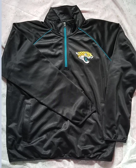 NFL Jacksonville Jaguars Men's 1/4 Zip Jacket Black Size L