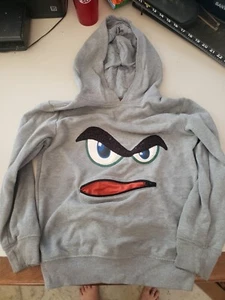 Youth 365 kids grey monster face pocket pullover sweater sz. 10 - Picture 1 of 6