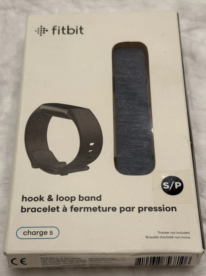 Banda de repuesto de nailon Fitbit Charge 5 genuina OEM en color azul/denim. ¡Sellado! Foto 1 de 4
