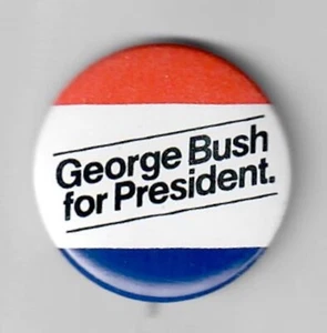 Botón Litografía Oficial George H. W. Bush 1980 Campaña Presidencial Primera Carrera - Imagen 1 de 1
