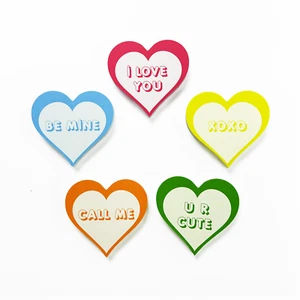 Valentine’s Day Conversation Hearts Set of 5, Cute Heart Decorations, Tabletop - Picture 1 of 11