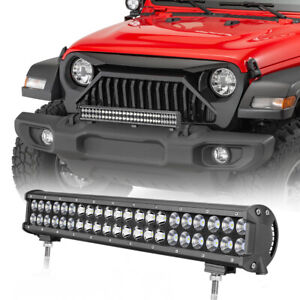 20" LED OffRoad Driving Work Light Bar Combo 6500K Round For Jeep Wrangler JK JL