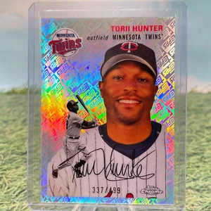 2023 Topps Chrome Platinum Anniversary- Torii Hunter -Topps Logo Refractor /499 - Picture 1 of 2