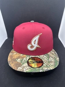Cleveland Indians New Era Fitted Hat Cap Jacobs Field 7 1/2 Camo Nylon Guardians - Picture 1 of 4