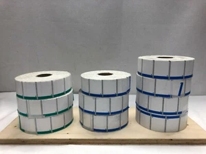 Peel Reistant Thermal Labels 1-3/8 x 1-3/4 - 6" DIA rolls x 7 rolls READ - As-Is - Imagen 1 de 8