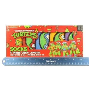 Odd Sox Teenage Mutant Ninja Turtles Socks 5 Pairs Crew Women: 9-14/Men: 8-12 - Picture 1 of 9