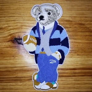 10" Chenille Bügelbild Football Bear Patch. Kein Nähen nötig!!! - Bild 1 von 3